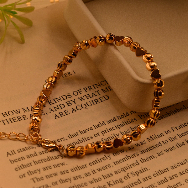 Luxury Unique Heart Design Gold Plated Bracelet for Girls/Women