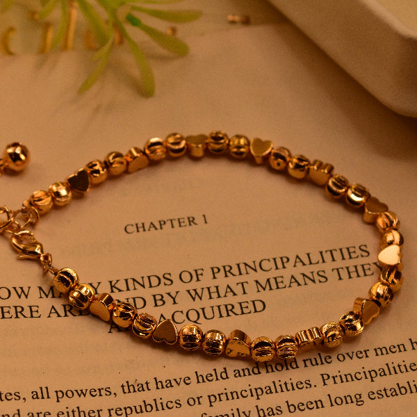 Luxury Unique Heart Design Gold Plated Bracelet for Girls/Women