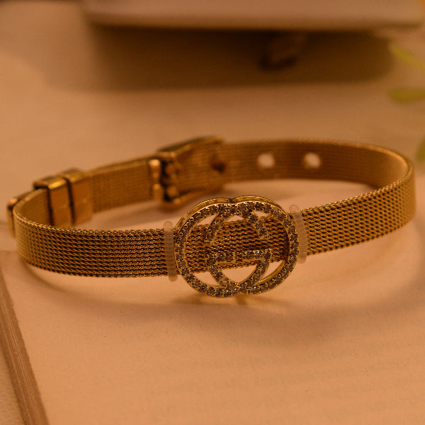 Dazzling Unique Design Gold Plated Crystal Stones Bracelet for Girls/Women
