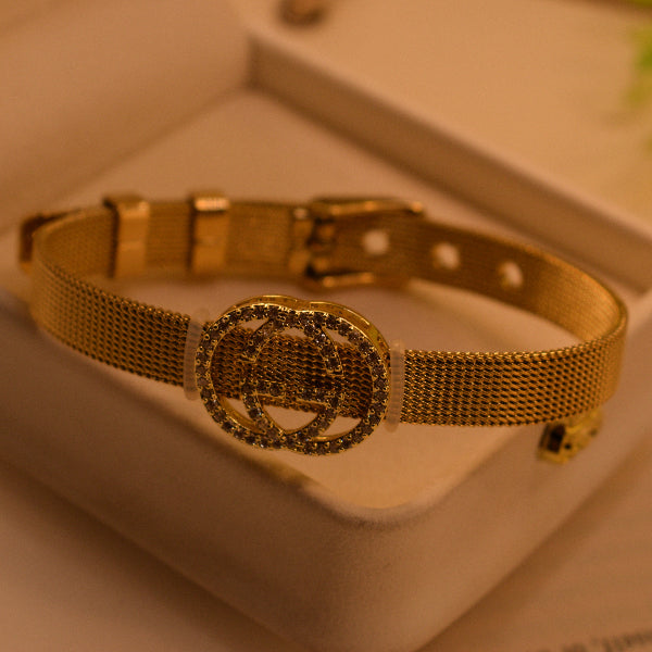 Dazzling Unique Design Gold Plated Crystal Stones Bracelet for Girls/Women