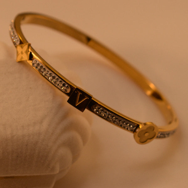 Luminous Unique Design Gold Plated Crystal Stones Bracelet for Girls/Women