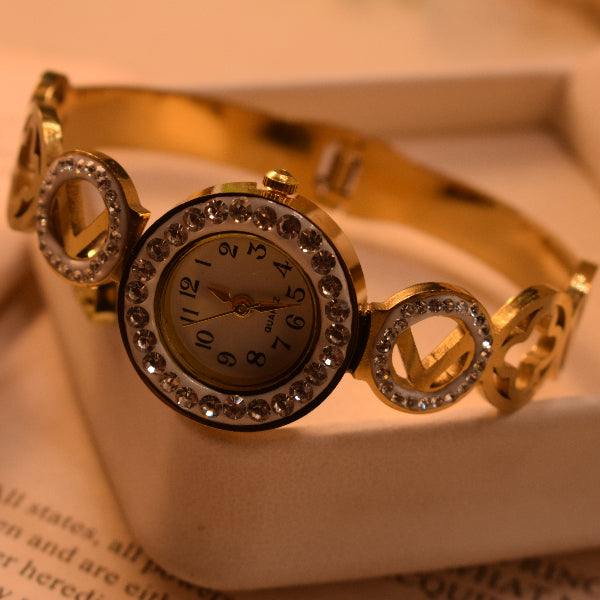 Sparkling Design Gold Plated Crystal Stones Bracelet for Girls/Women