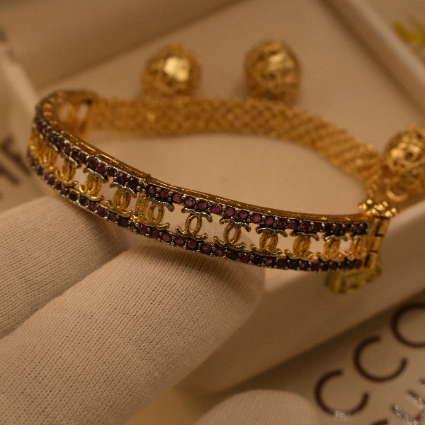 Luxury Unique Design Gold Plated Crystal Stones Bracelet for Girls/Women