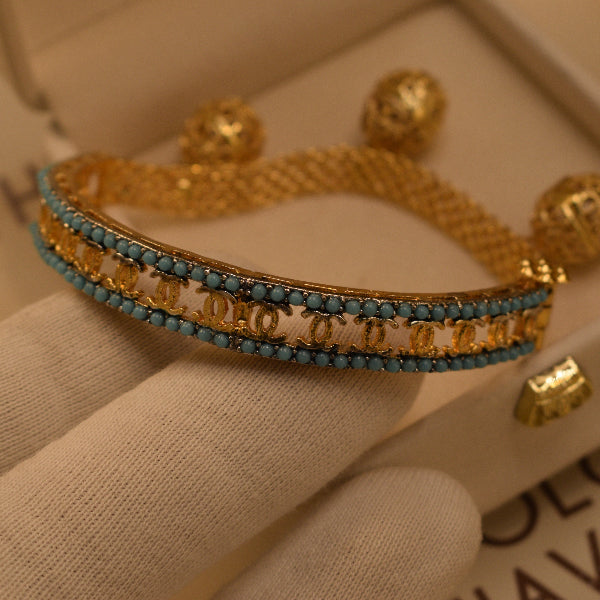 Luxury Unique Design Gold Plated Crystal Stones Bracelet for Girls/Women