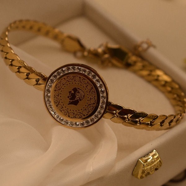 Stylish Unique Design Gold Plated Crystal Stones Bracelet for Girls/Women