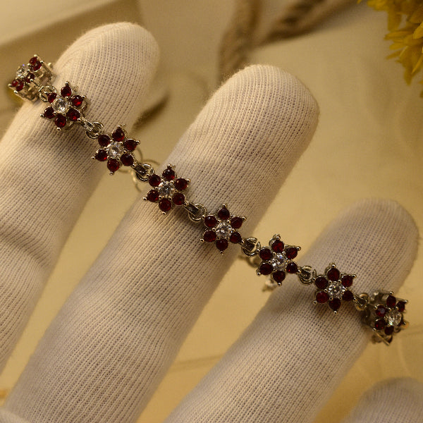 Stylish Unique Design Silver Plated Crystal Stones Bracelet for Girls/Women