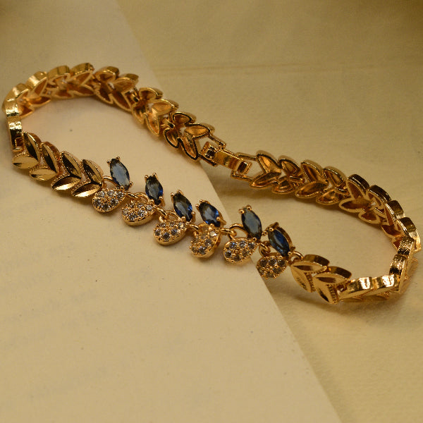 Gorgeous Unique Design Gold Plated Crystal Stones Bracelet for Girls/Women
