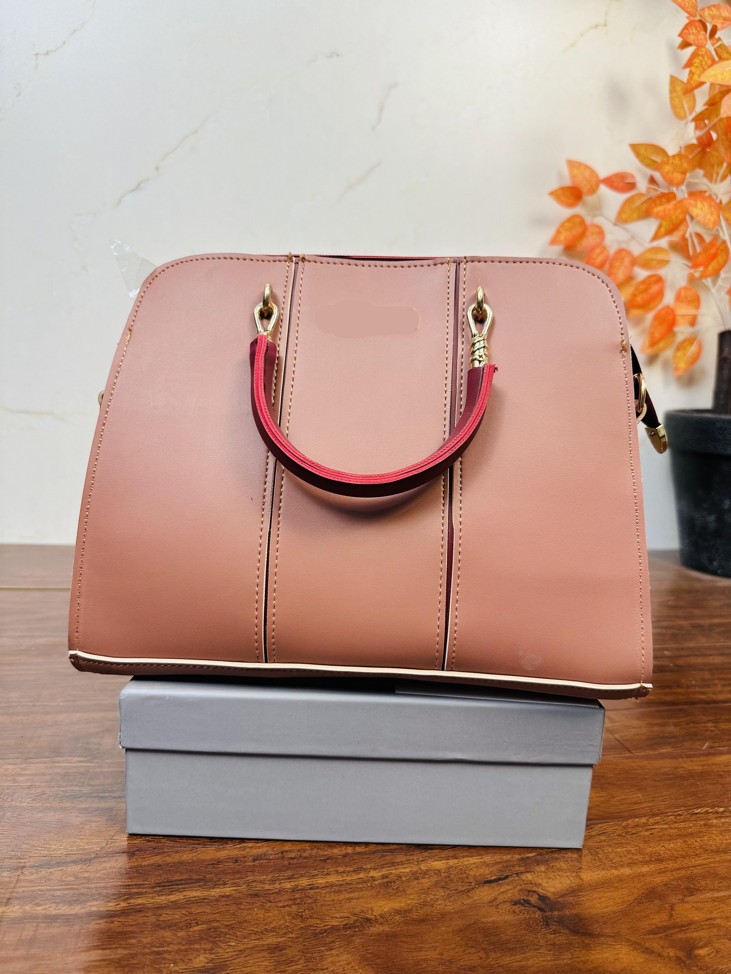 Elegant Peach Color Handbag For Girls/Women