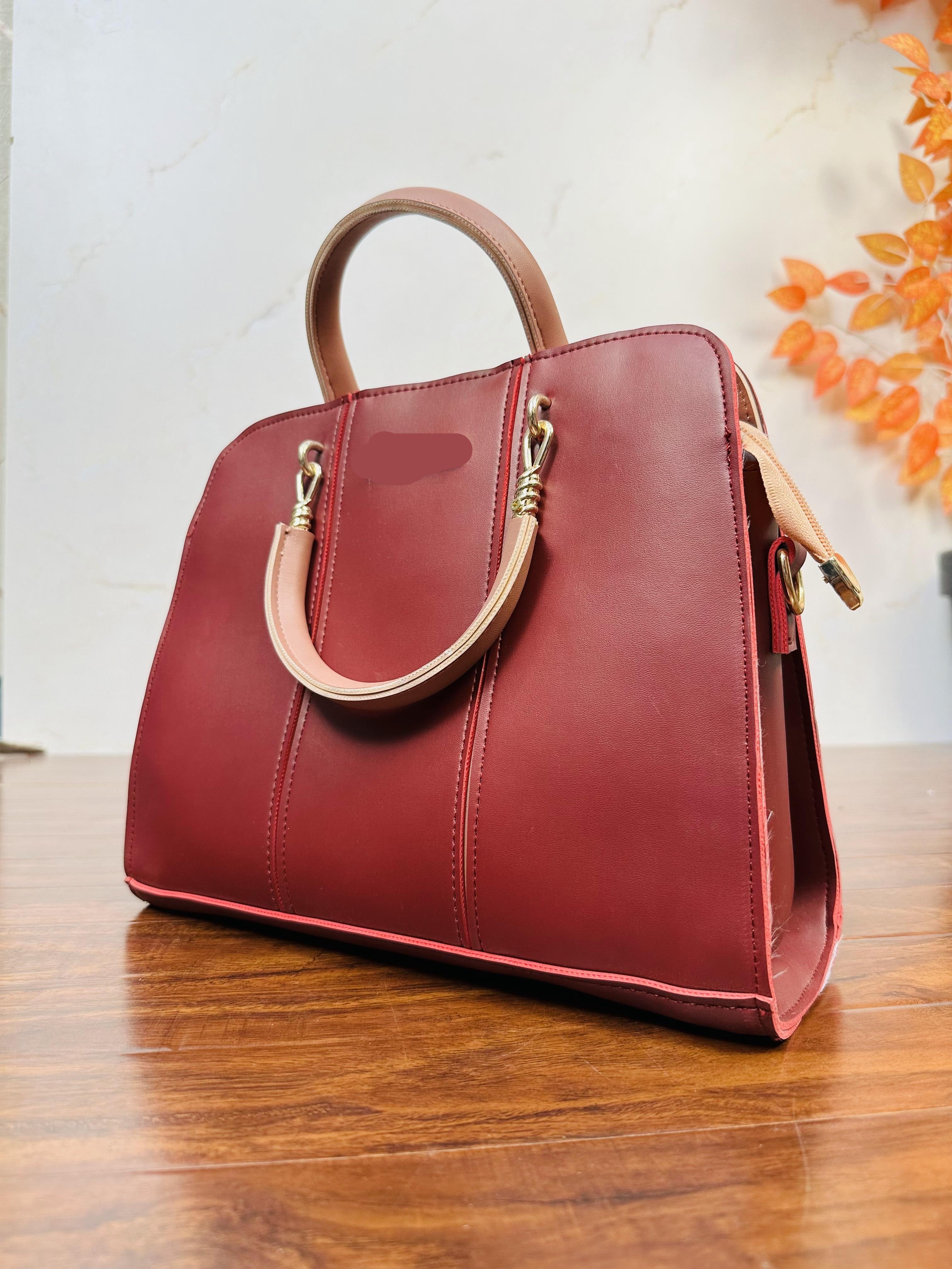 Stylish Maroon Color Handbag For Girls/Women