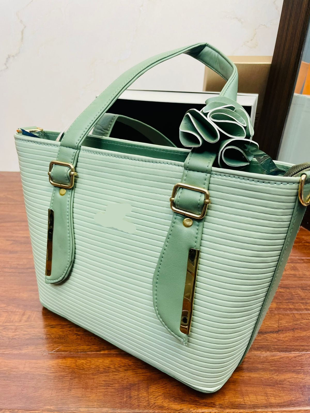 Elegant Big Light Green Handbag For Girls/women