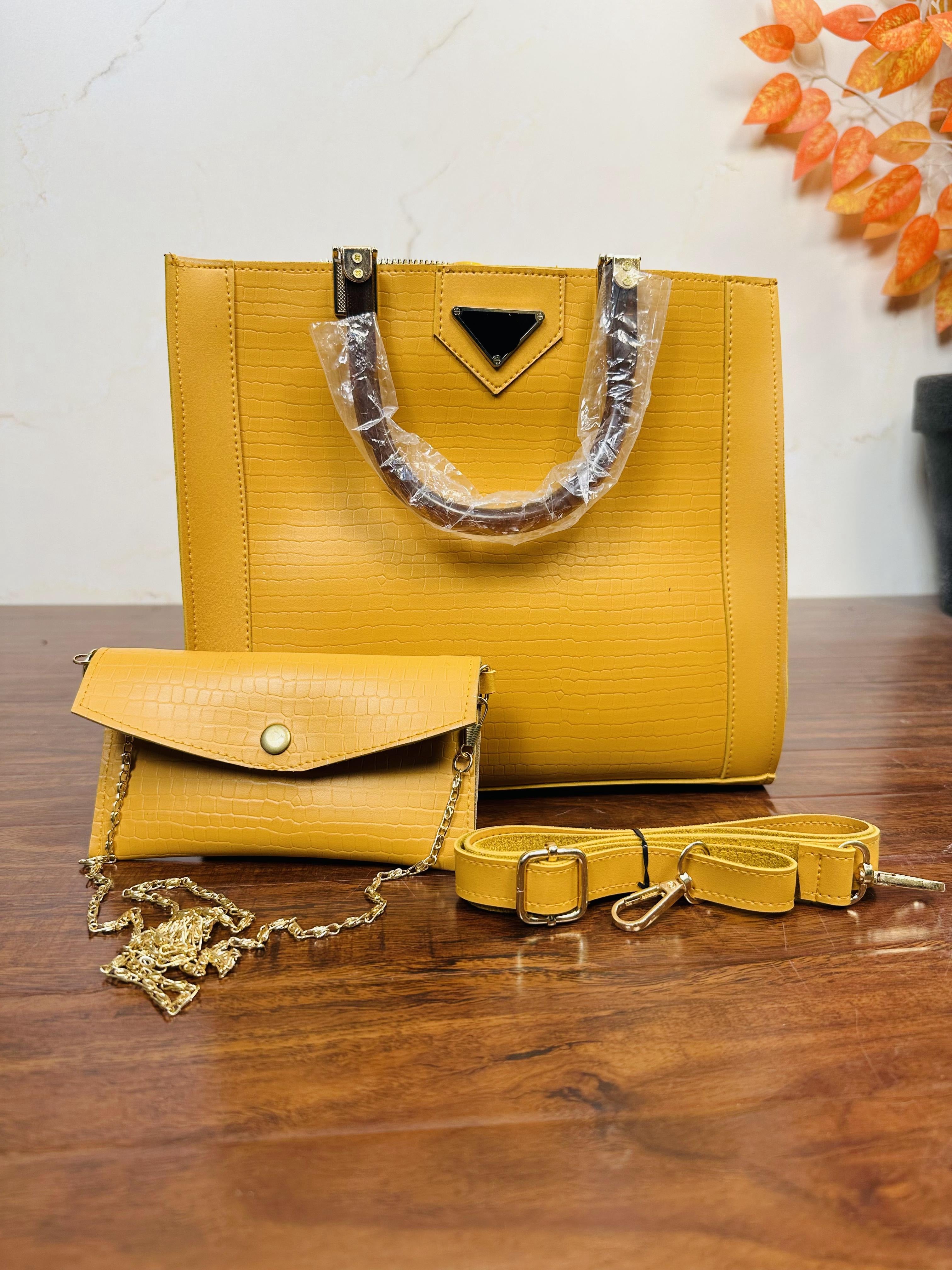 Stylish Mustard Color Handbag For Girls/Women