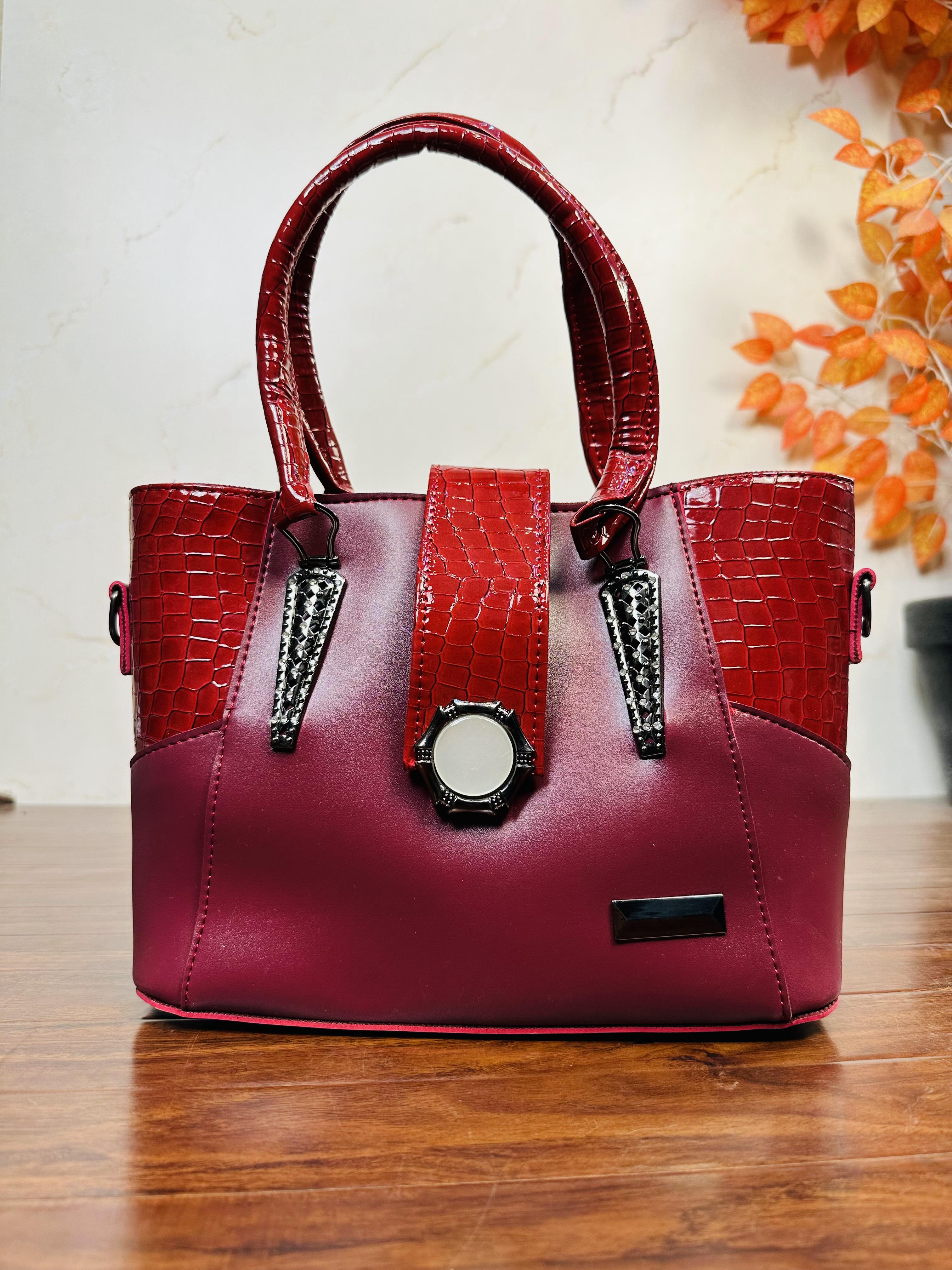 Fancy Maroon Color Handbag For Girls Women