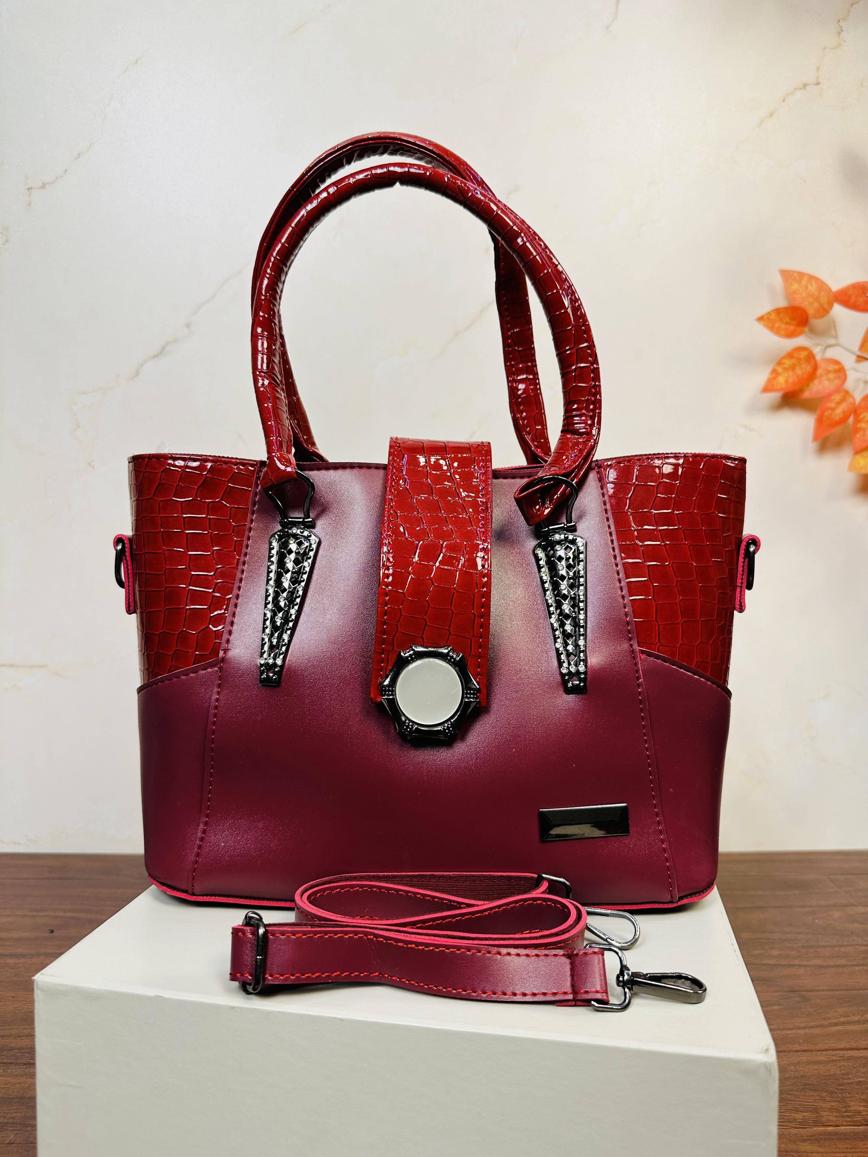 Fancy Maroon Color Handbag For Girls/Women