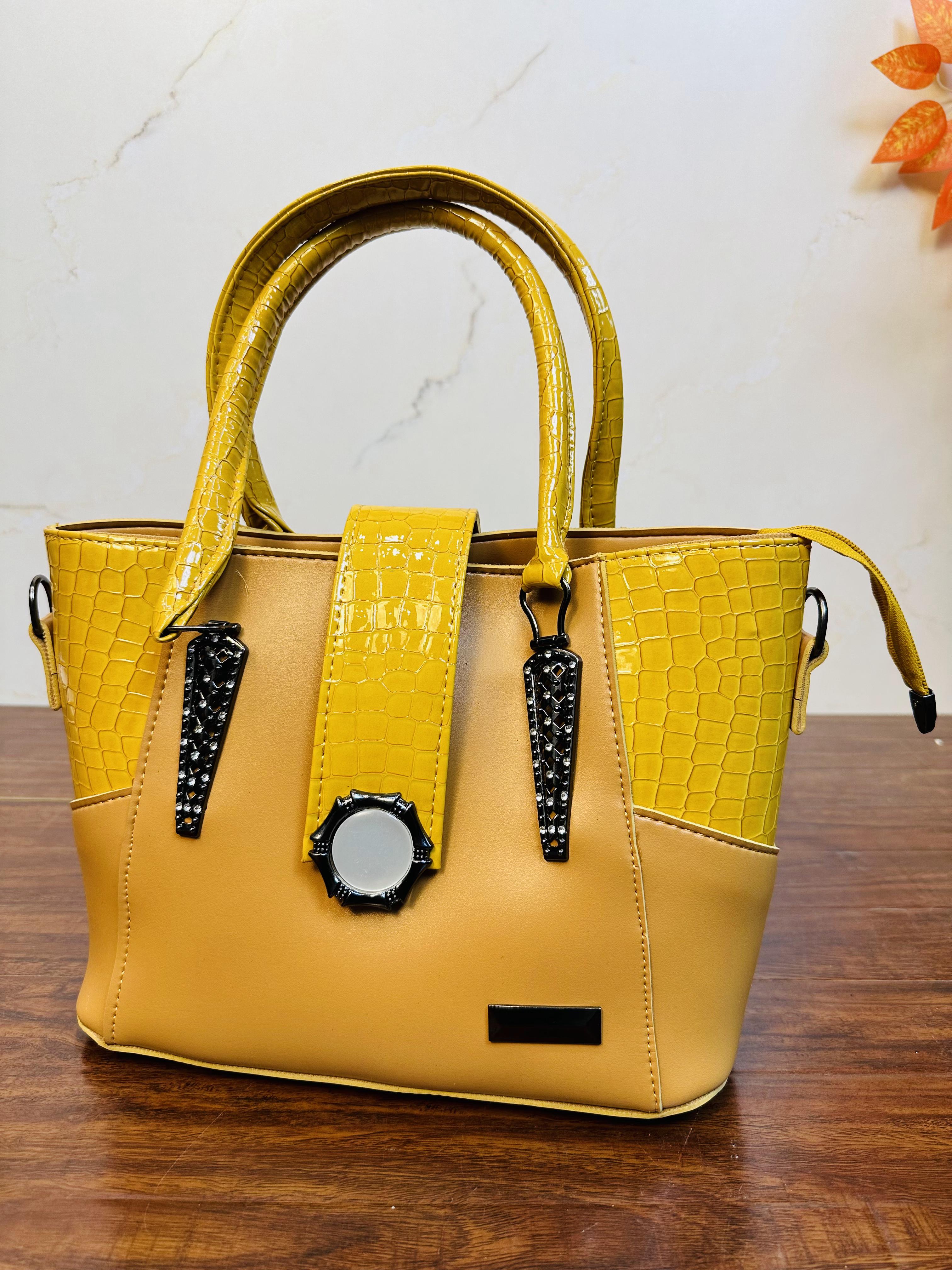 Fancy Yellow Color Handbag For Girls/Women