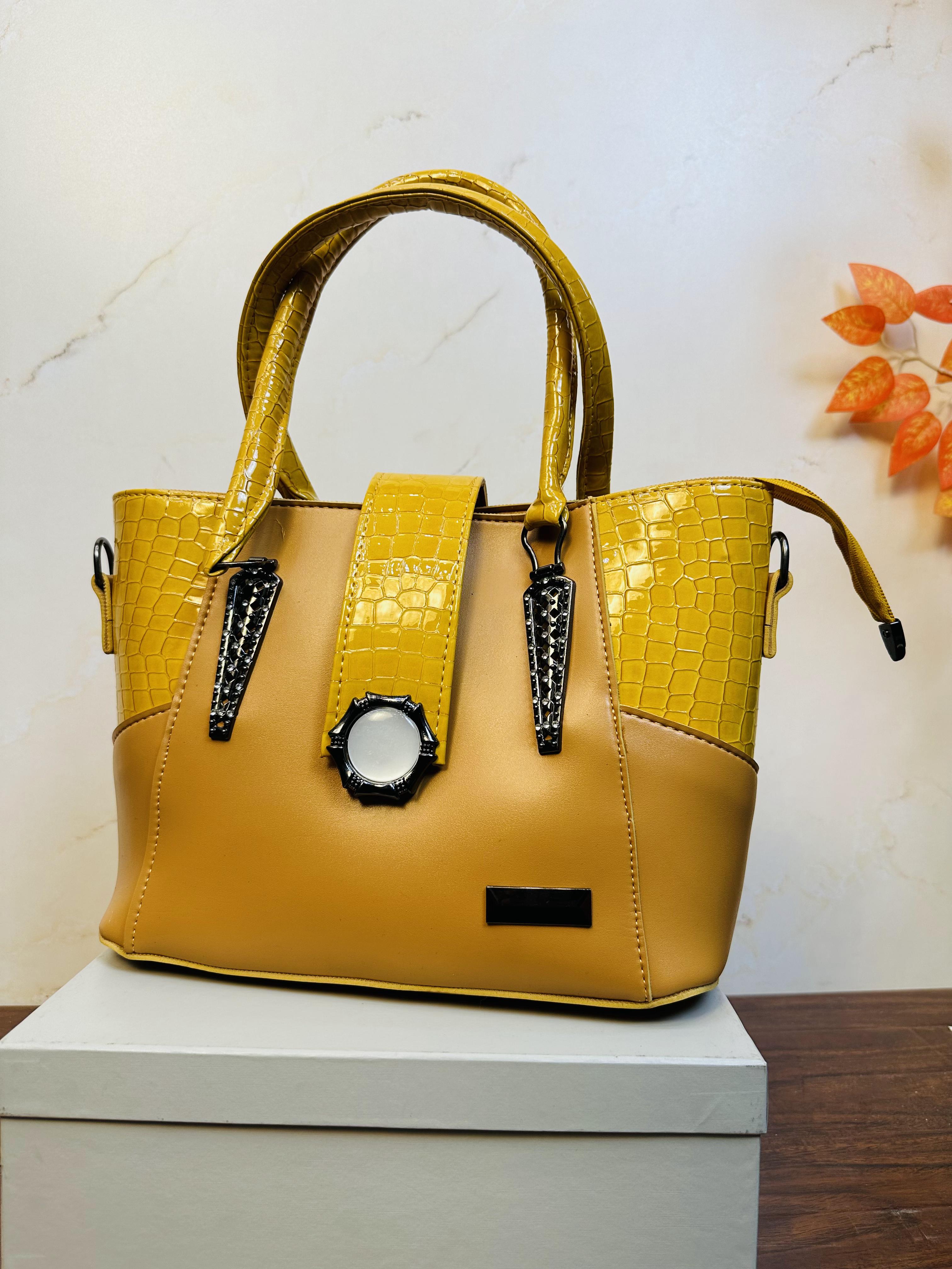 Fancy Yellow Color Handbag For Girls/Women