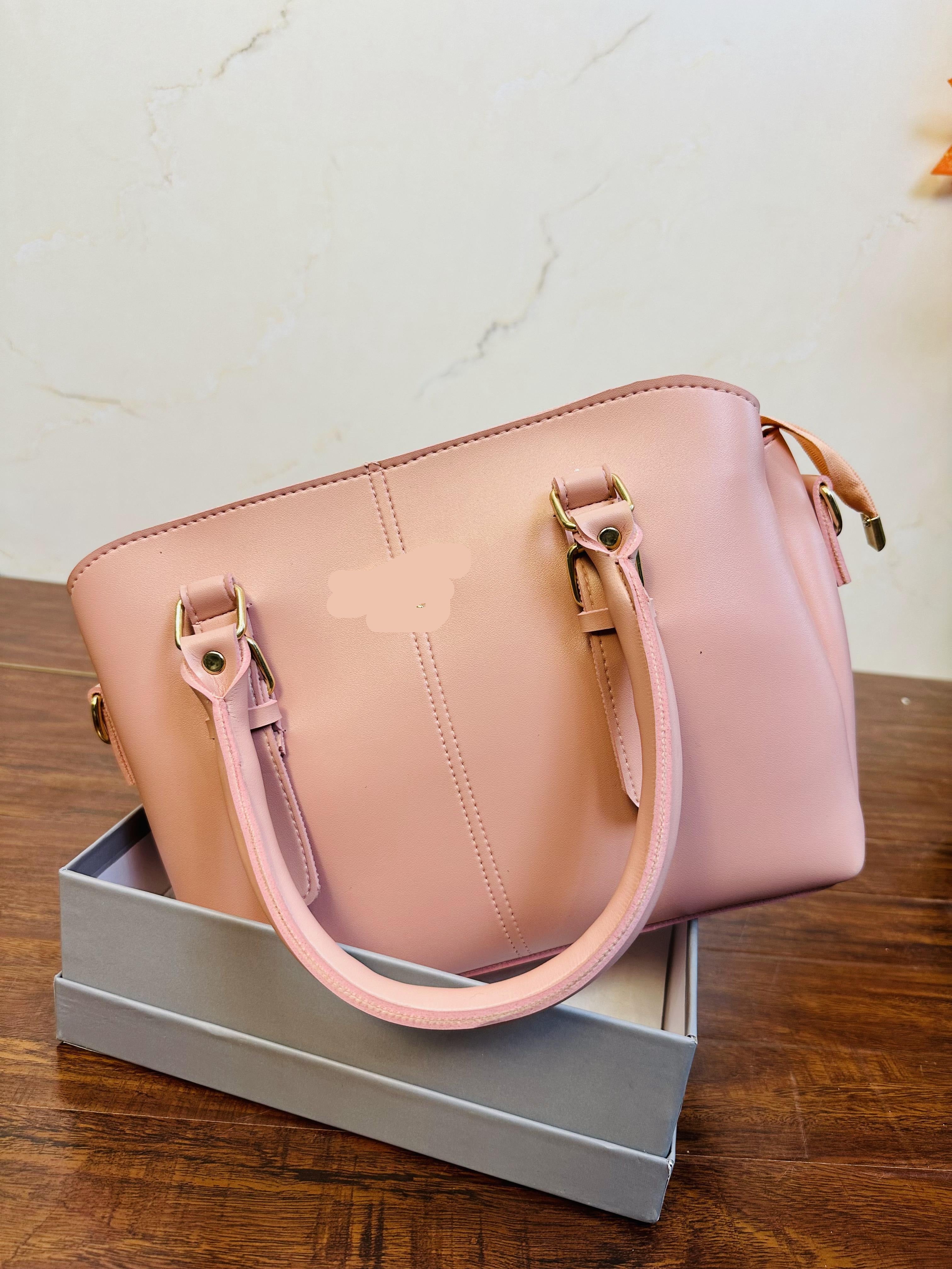 Elegant Baby Pink Color Handbag For Girls/Women