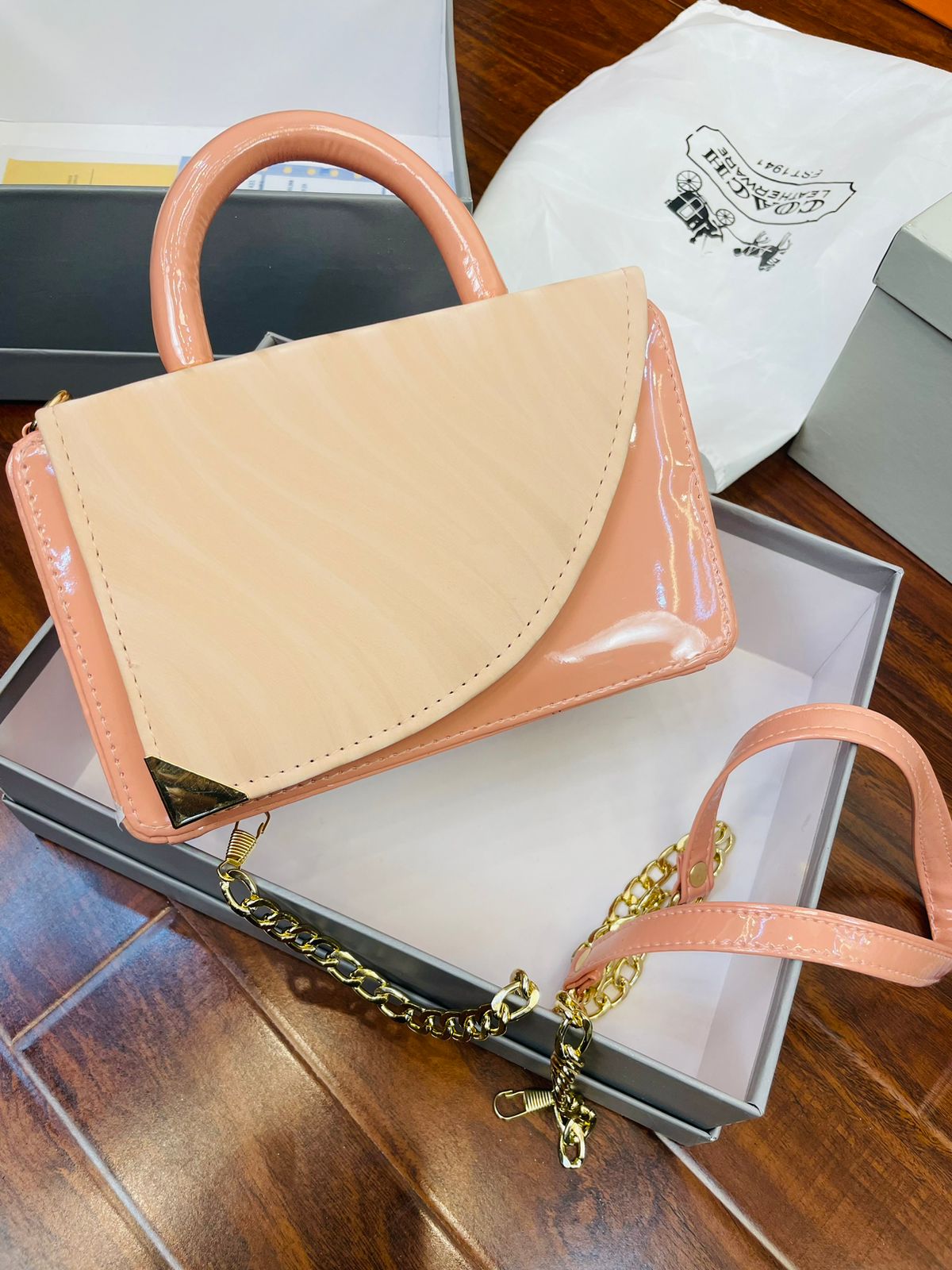 Stylish Peach Color Handbag For Girls/Women