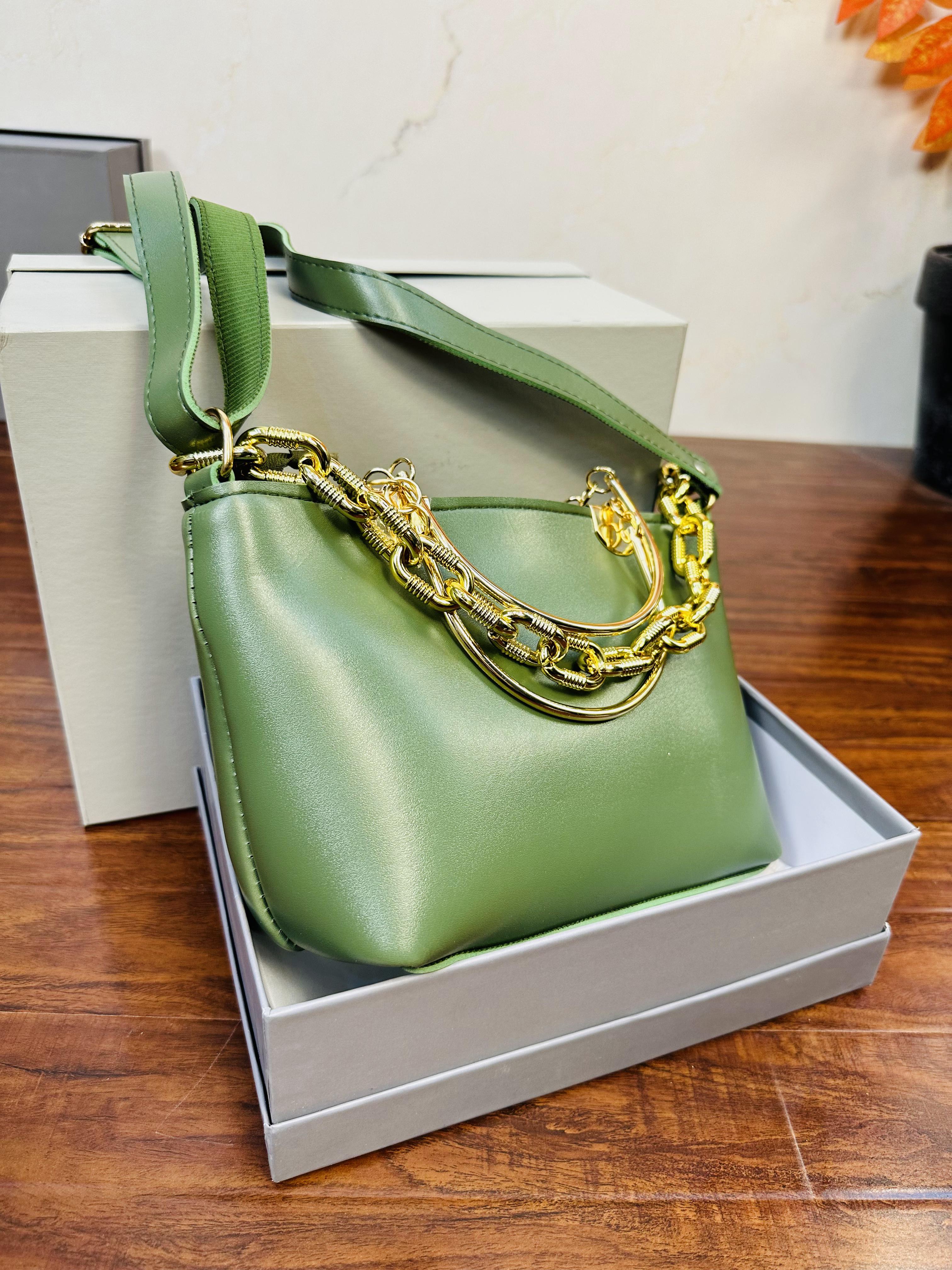 Elegant Green Color Handbag For Girls/Women