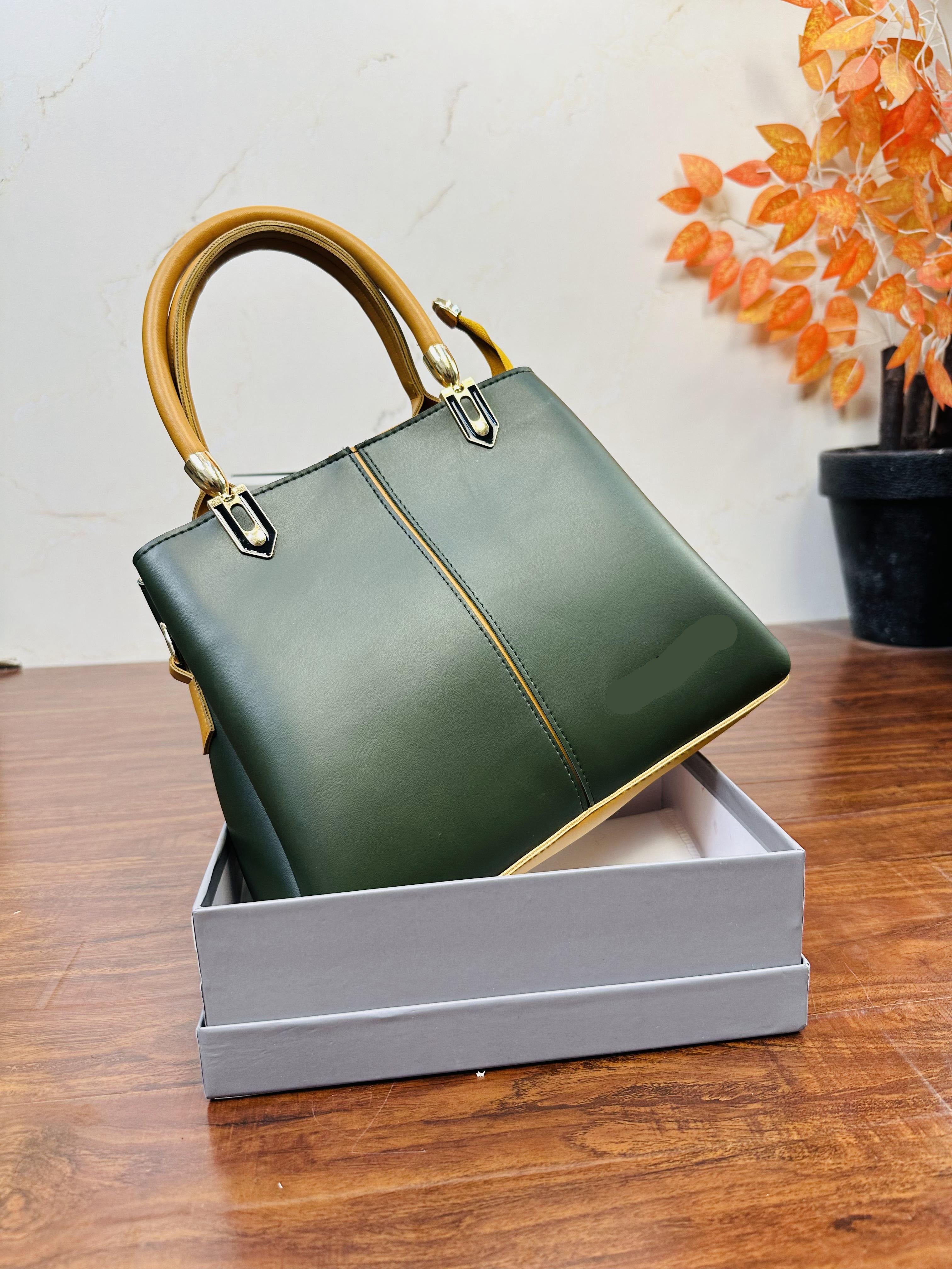 Stylish Olive Green Color Handbag For Girls/Women