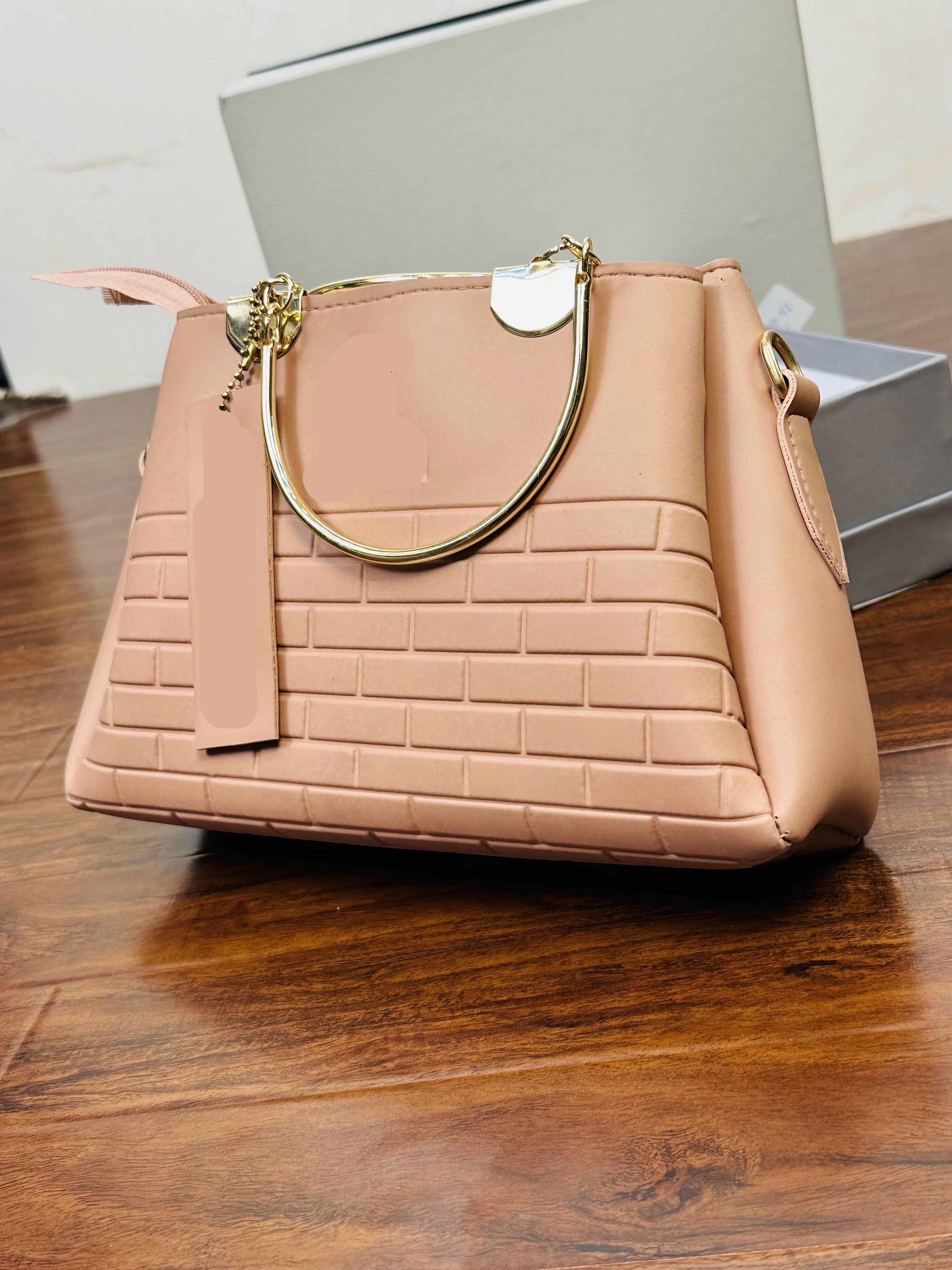 Elegant Peach Color Handbag For Girls/Women