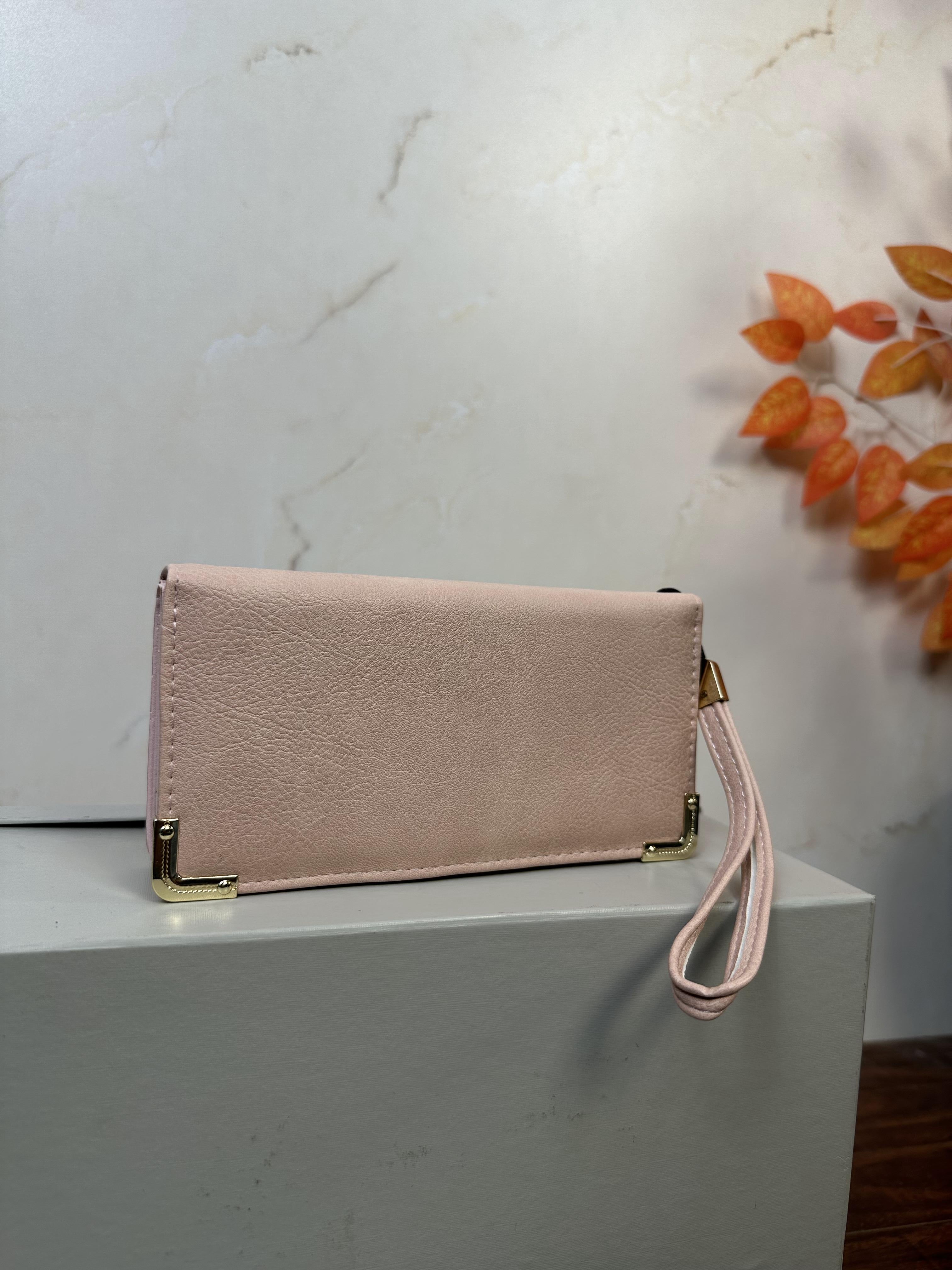 Stylish Leather Baby Pink Color Purse For Girls/Women