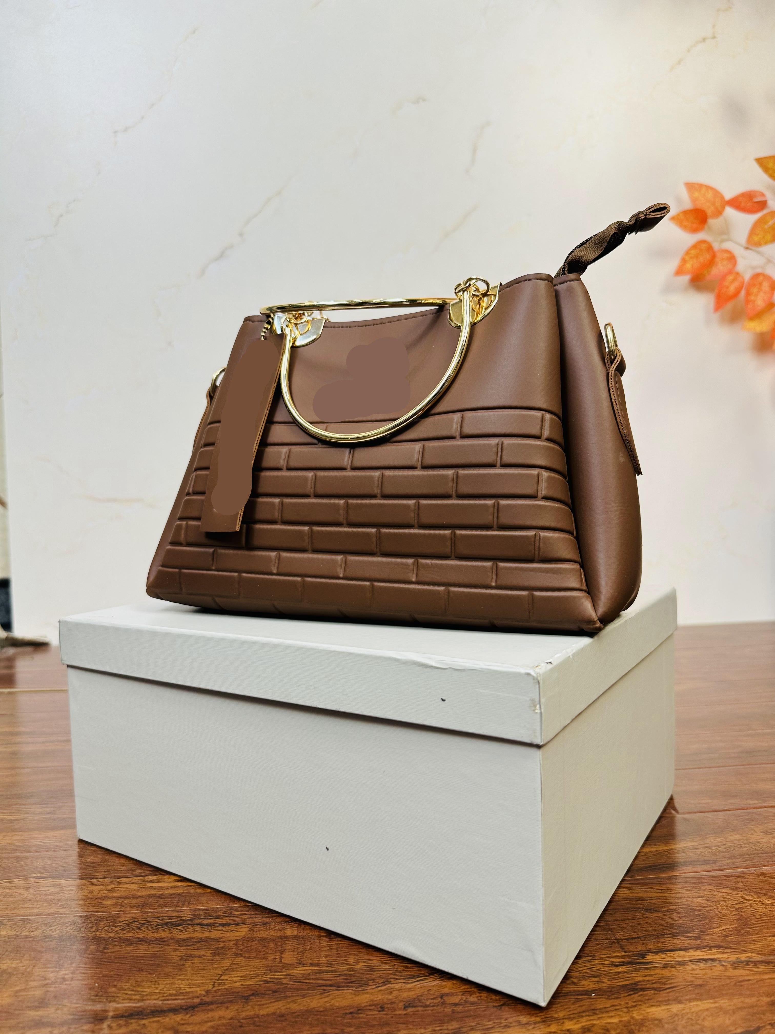 Elegant Dark Brown Color Handbag For Girls/Women