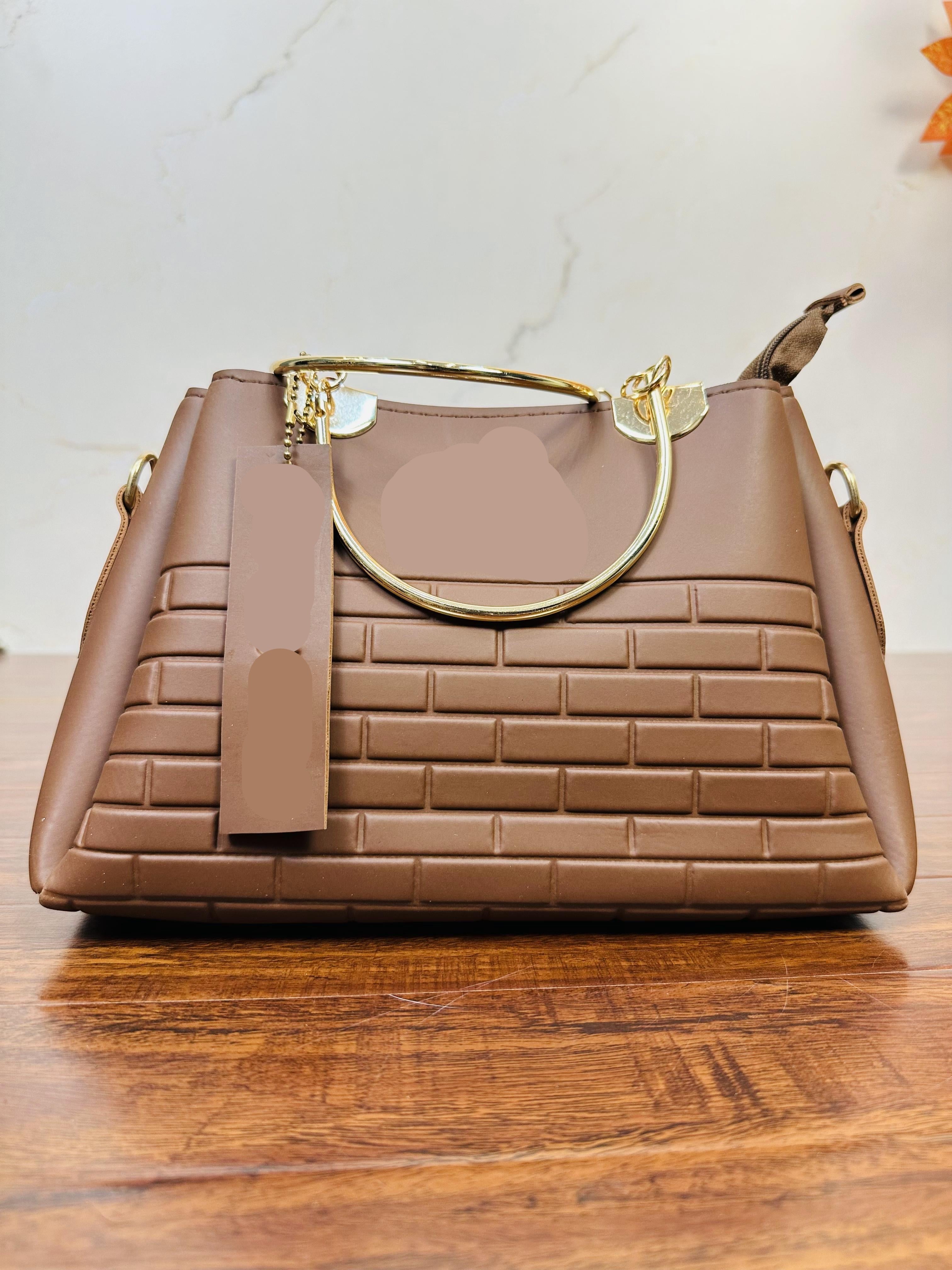 Elegant Dark Brown Color Handbag For Girls/Women