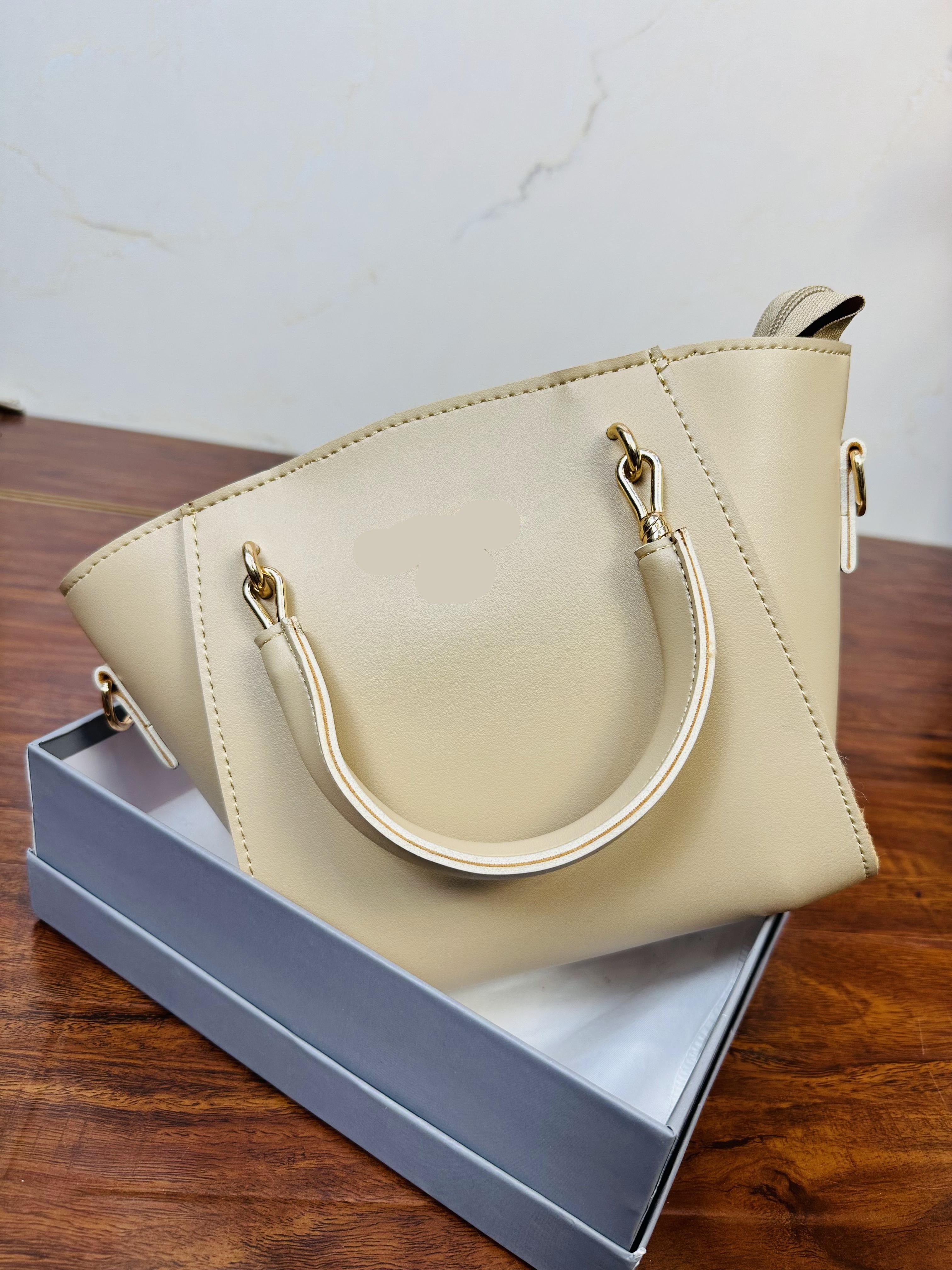 Beautiful Cream Color Handbag For Girls/Women