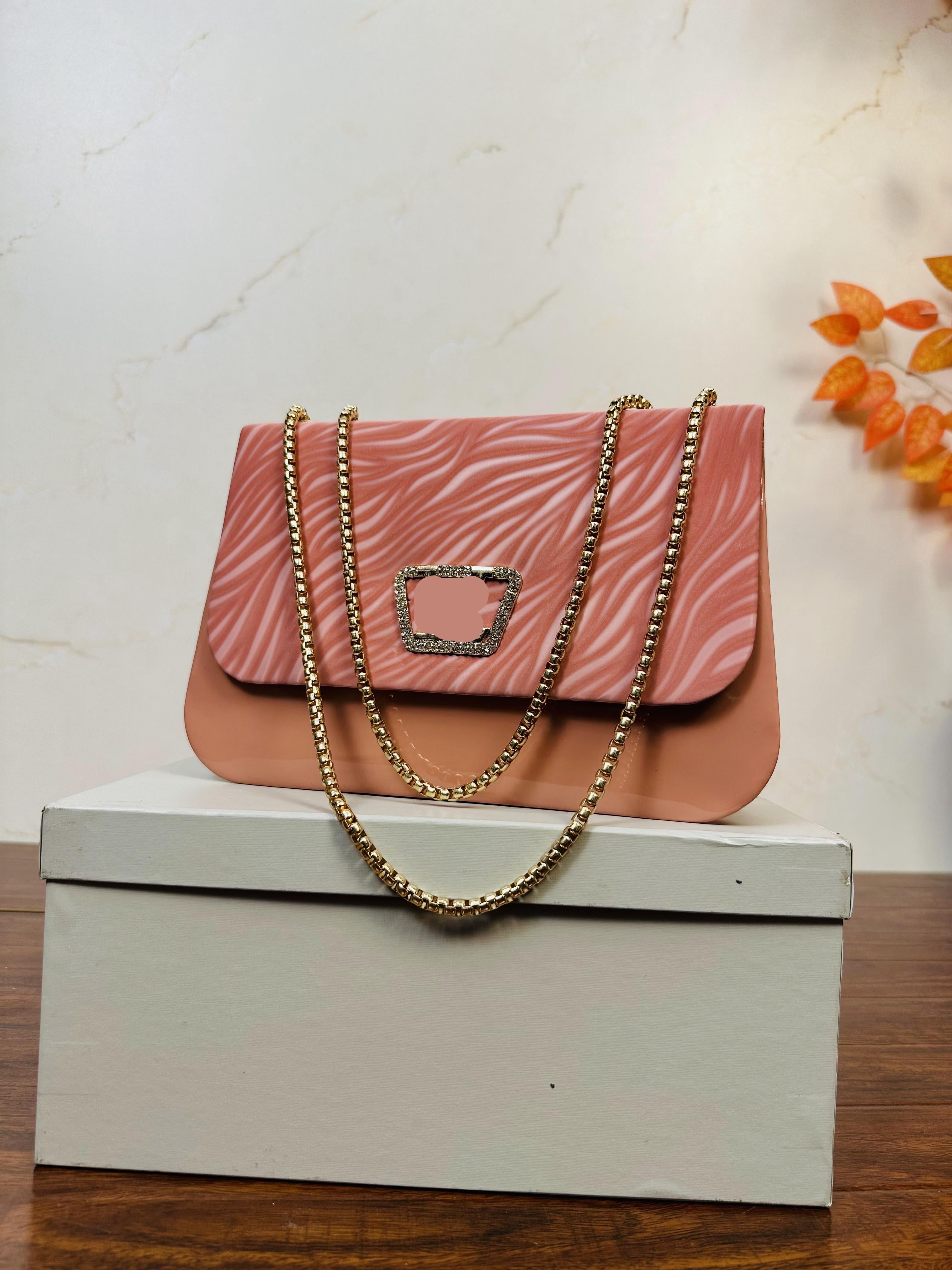 Stylish Peach Color Handbag For Girls/Women