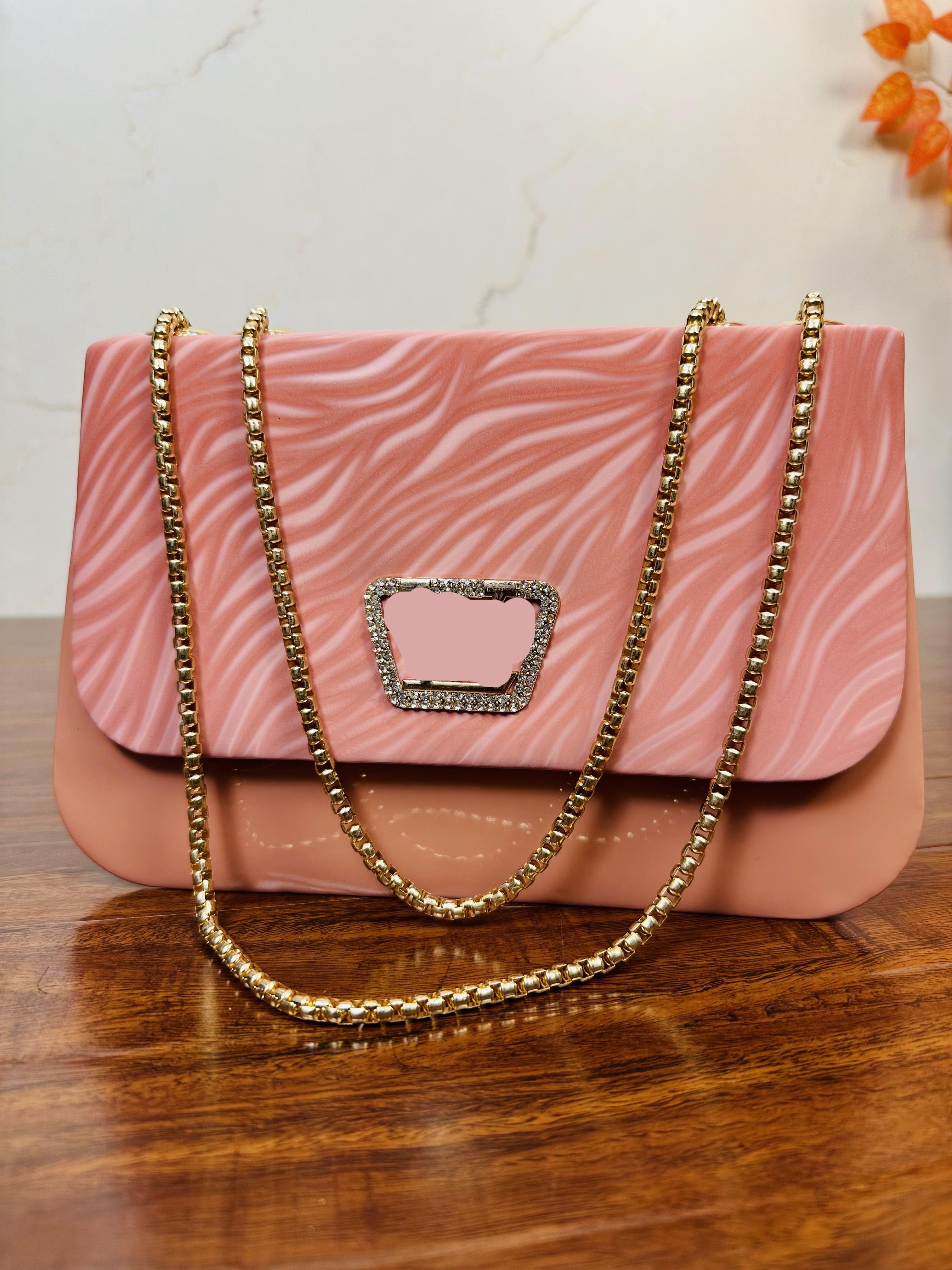 Stylish Peach Color Handbag For Girls/Women