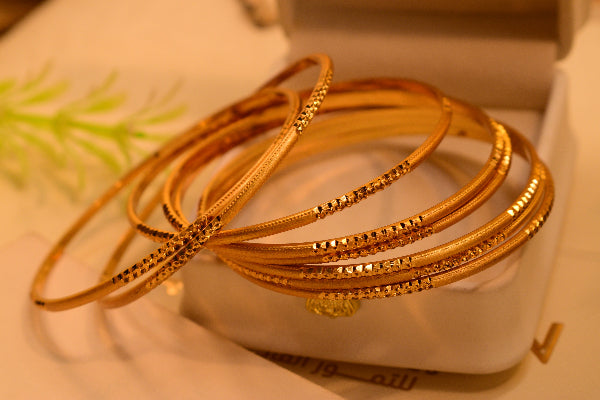 Stylish Unique Design Gold Plated 8pc Bangle Set for Girls/Women