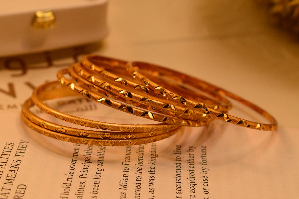 Beautiful Unique Design Gold Plated 8pc Bangle Set for Girls/Women