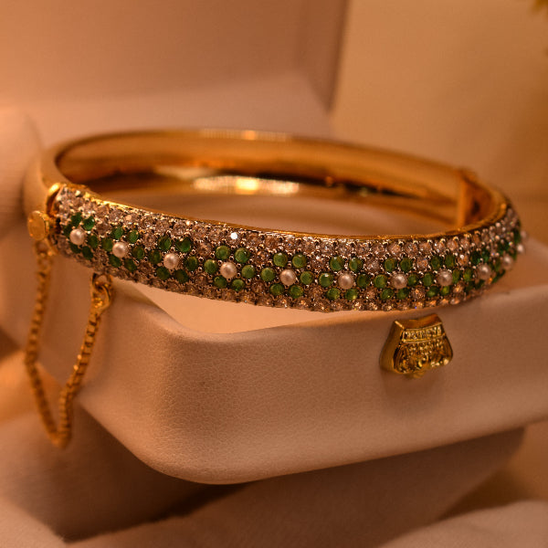 Fancy Unique Design Gold Plated Crystal Stones Bangle for Girls/Women