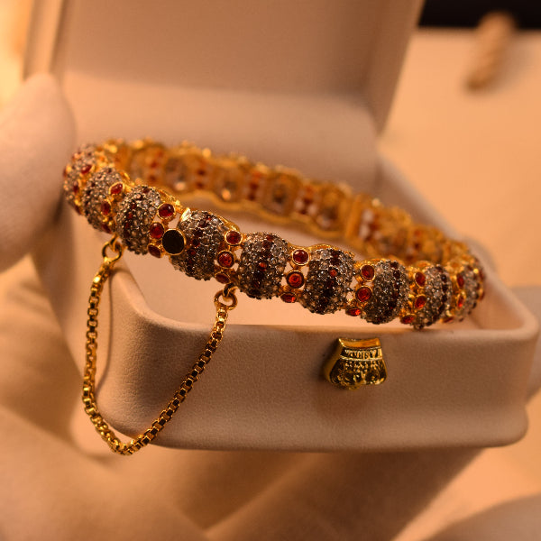 Luminous Design Gold Plated Crystal Stones Bangle for Girls/Women