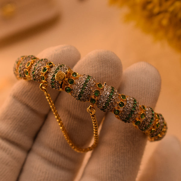 Luminous Design Gold Plated Crystal Stones Bangle for Girls/Women
