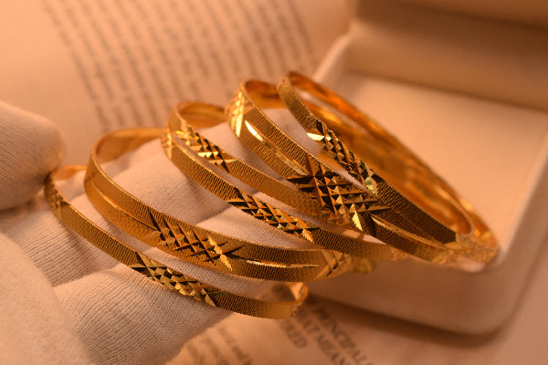 Dazzling Unique Design Gold Plated 8pc Bangle Set for Girls/Women