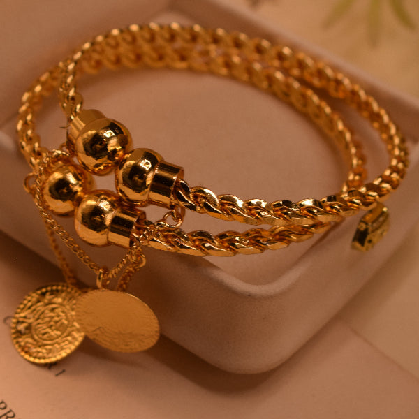 Glamorous Design Gold Plated 2pc Bangle Set for Girls/Women