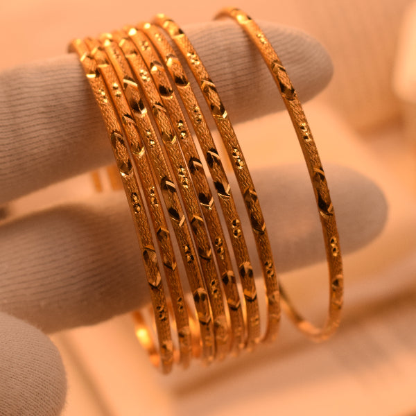 Glamorous Design Gold Plated 8pc Bangle Set for Girls/Women