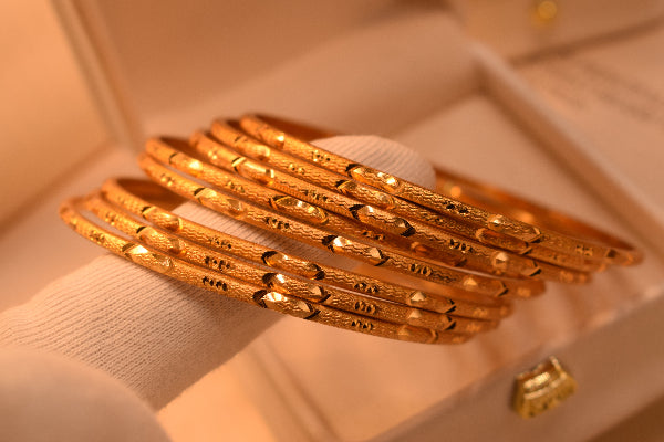 Glamorous Design Gold Plated 8pc Bangle Set for Girls/Women