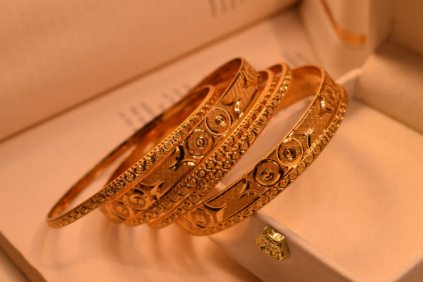 Elegant Unique Design Gold Plated 6pc Bangle Set for Girls/Women