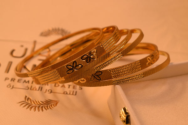 Sparkling Unique Design Gold Plated 6pc Bangle Set for Girls/Women