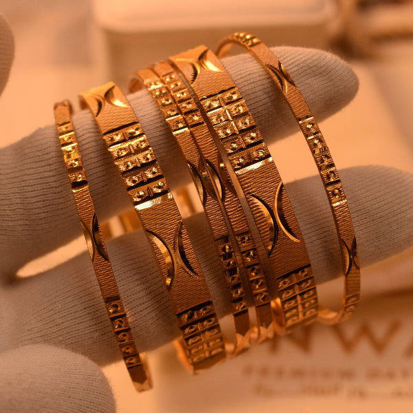 Glamorous Design Gold Plated 6pc Bangle Set for Girls/Women