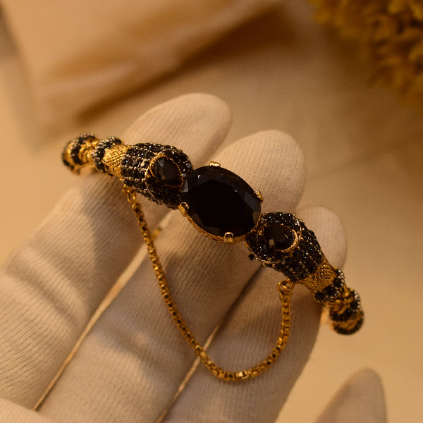 Luminous Design Gold Plated Crystal Stones Bangle for Girls/Women