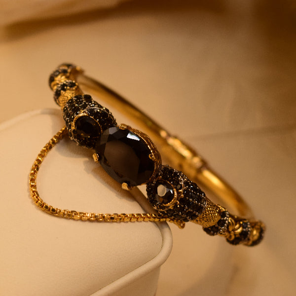 Luminous Design Gold Plated Crystal Stones Bangle for Girls/Women