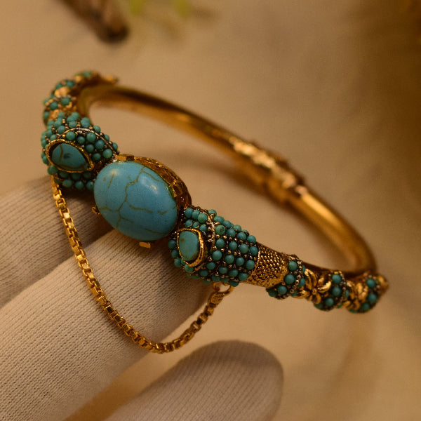 Luminous Design Gold Plated Crystal Stones Bangle for Girls/Women