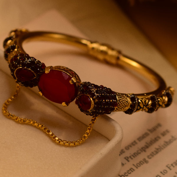 Luminous Design Gold Plated Crystal Stones Bangle for Girls/Women