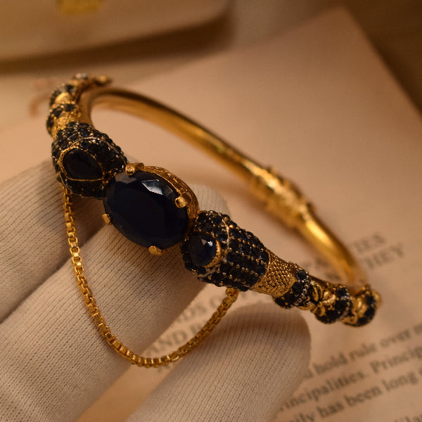 Luminous Design Gold Plated Crystal Stones Bangle for Girls/Women