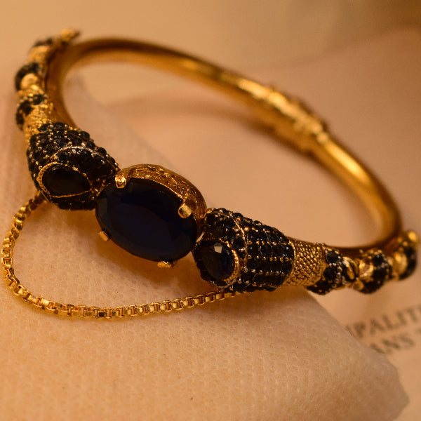 Luminous Design Gold Plated Crystal Stones Bangle for Girls/Women