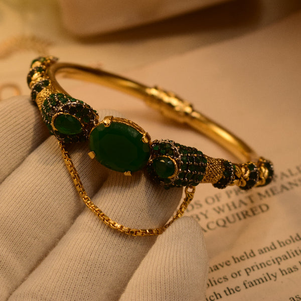 Luminous Design Gold Plated Crystal Stones Bangle for Girls/Women