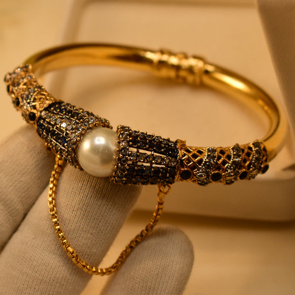 Luminous Design Gold Plated Crystal Stones Bangle for Girls/Women